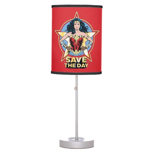 WW84  Save The Day Wonder Woman Retro Comic Art Table Lamp