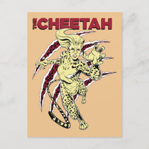 WW84   The Cheetah Retro Comic Art Invitation Postcard