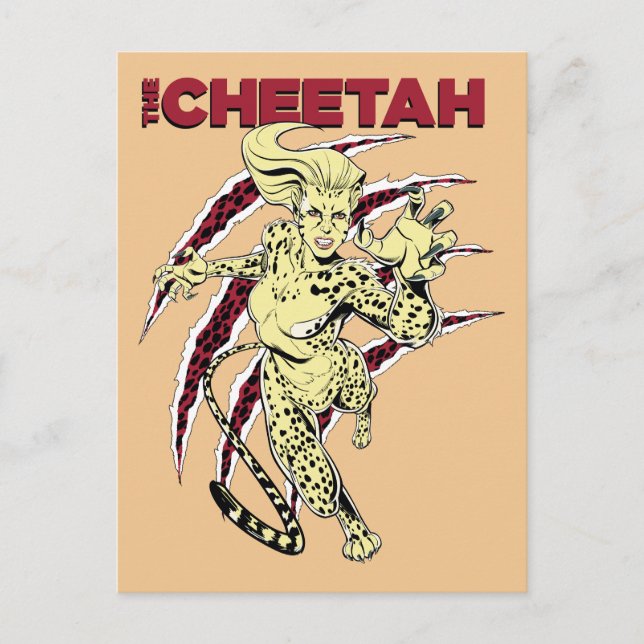 WW84 | The Cheetah Retro Comic Art Invitation Postcard (Front)