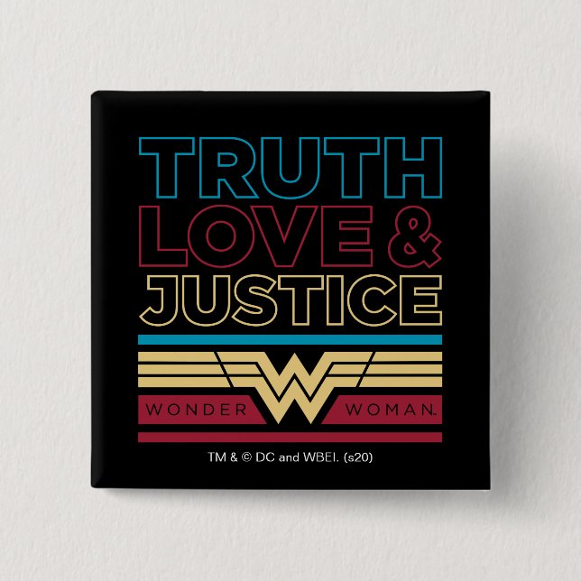 WW84 | Truth Love & Justice Pattern Button (Front)