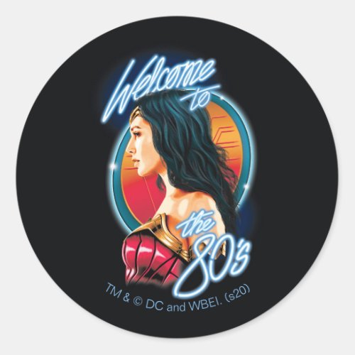 WW84  Welcome To The 80s Wonder Woman Portrait Classic Round Sticker