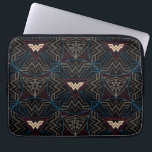 WW84 | Wonder Woman Circular Geometric Pattern Laptop Sleeve<br><div class="desc">Wonder Woman (1984) | The Wonder Woman logo and tiara icon in a circular geometric pattern.</div>