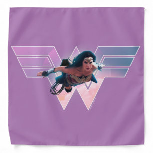 WW84   Wonder Woman Flying Lo Fi Pastel Graphic Bandana