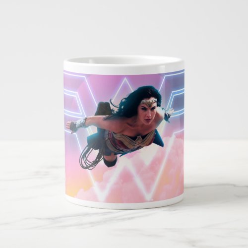 WW84  Wonder Woman Flying Lo Fi Pastel Graphic Giant Coffee Mug