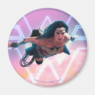 WW84 Wonder Woman Flying Lo Fi Pastel Graphic Magnet