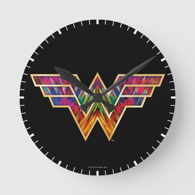 WW84 | Wonder Woman Kaleidoscope Logo Round Clock (Front)
