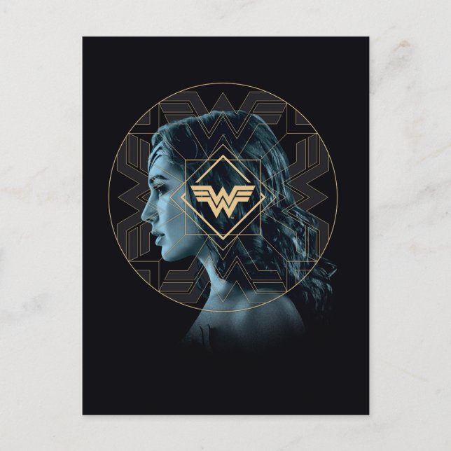 WW84 | Wonder Woman Logo Patterned Portrait Invitation Postcard (Front)
