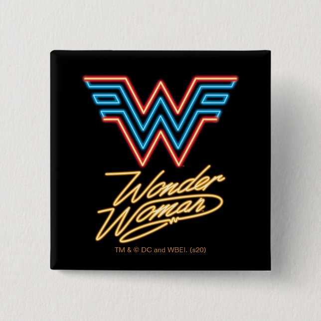 WW84 | Wonder Woman Neon Light Logo Button (Front)