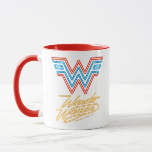 WW84  Wonder Woman Neon Light Logo Mug