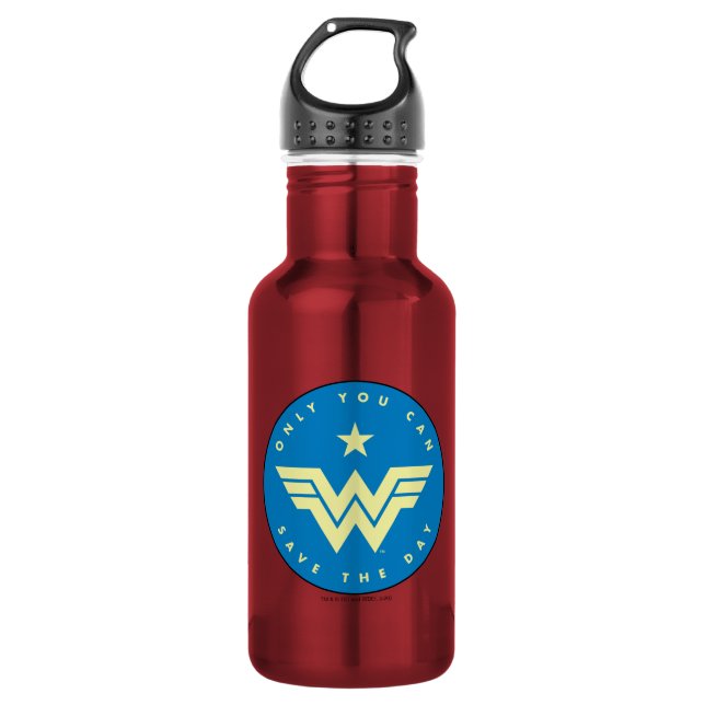 WW84 | Wonder Woman Only You Can Save The Day Stainless Steel Water Bottle (Front)