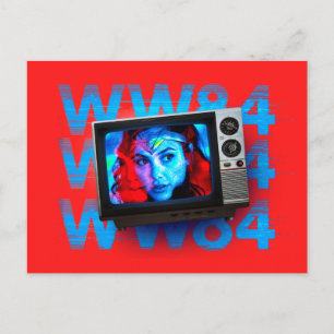 WW84 Wonder Woman Retro Static TV Set Invitation Postcard