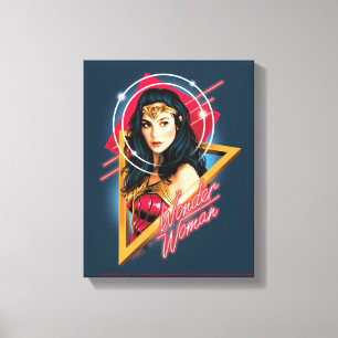 WW84   Wonder Woman Retrowave Character Badge Canvas Print