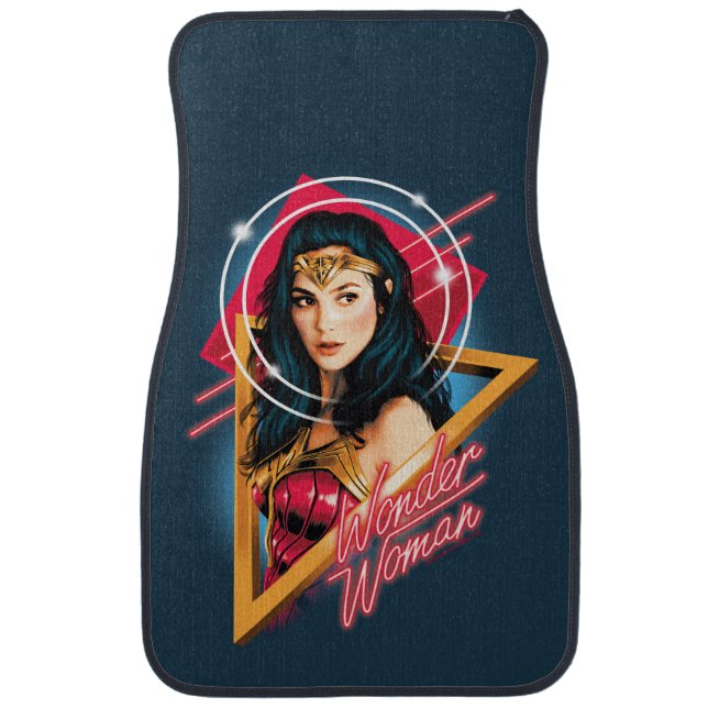 WW84 | Wonder Woman Retrowave Character Badge Car Floor Mat (Front)