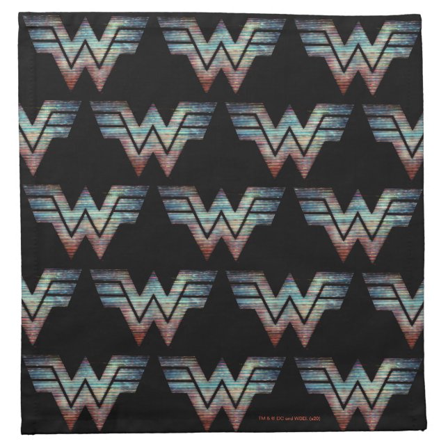 WW84 | Wonder Woman TV Static Logo Cloth Napkin (Front)