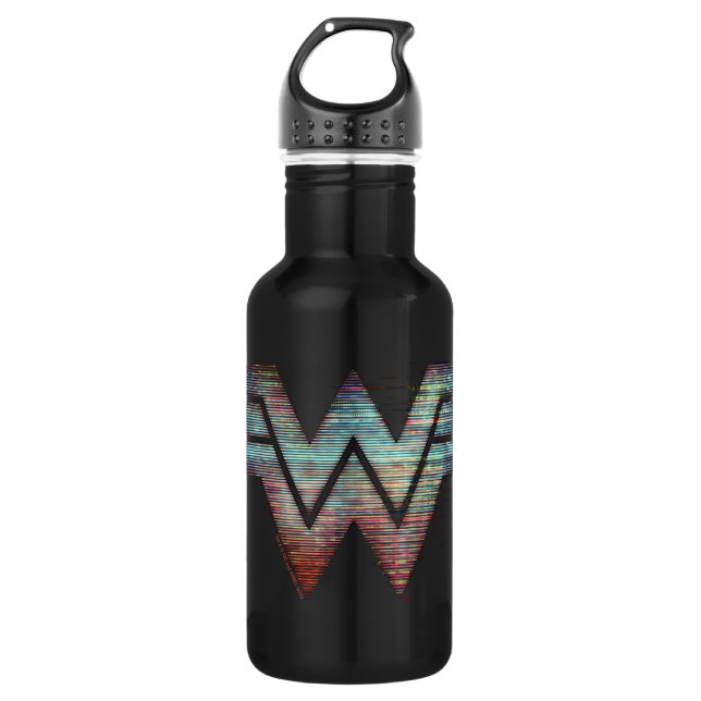 WW84 | Wonder Woman TV Static Logo Stainless Steel Water Bottle (Front)