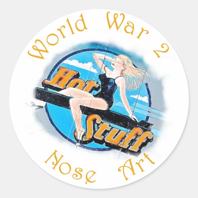 WW 2 Nose Art Classic Round Sticker (Front)