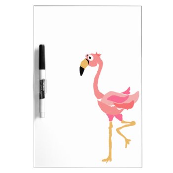 Ww- Funny Flamingo Primitive Art Cartoon Dry Erase Board by tickleyourfunnybone at Zazzle