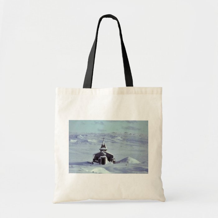 WW II Church in Winter on Amchitka Island Tote Bag