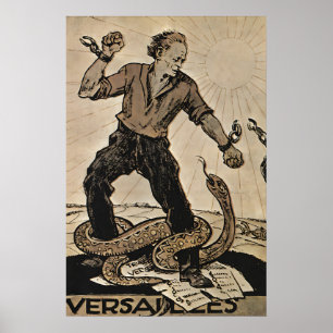 WWI German Propaganda Poster Anti-Versailles