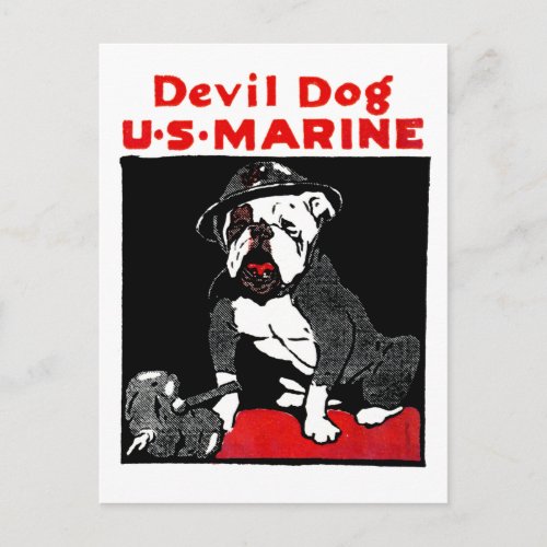 WWI Marine Corps Devil Dog Postcard