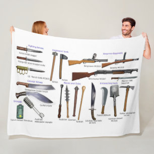 WWI MILITARY EQUIPMENT of DIFFERENT COUNTRIES Fleece Blanket