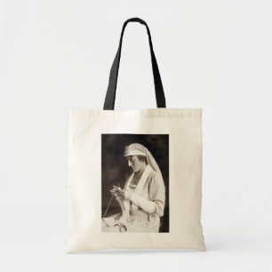 WWI Nurse knitting Sweater Tote Bag
