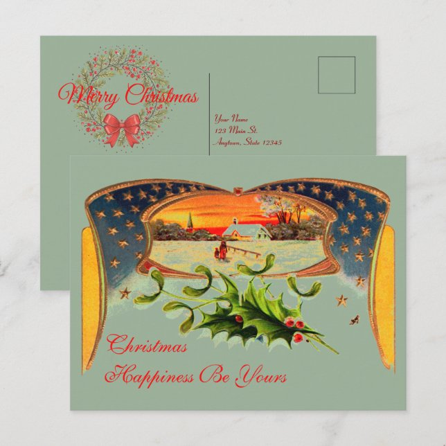 WWI Patriotic Christmas Greeting Card (Front/Back)