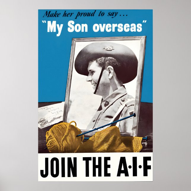 WWI Propaganda Poster Australia AIF Recruitment (Front)