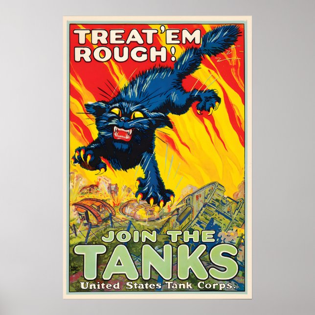 WWI Recruitment Poster Treat 'em Rough - Join the (Front)