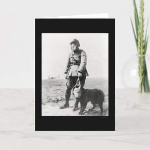 WWI Sergeant and His Dog Wearing Gas Masks 1915 Card