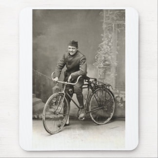WWI US Doughboy and his Bike in France Mouse Pad