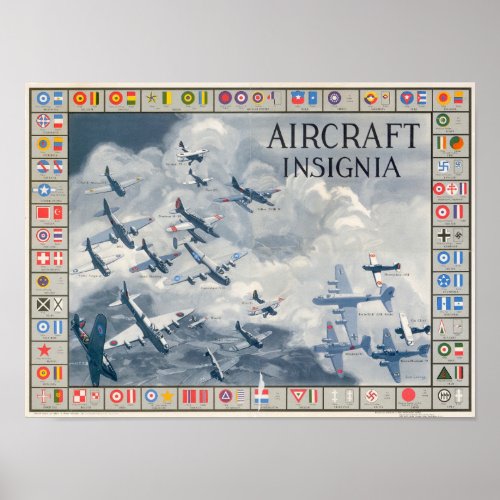 WWII Aircraft Insignia Identification Poster