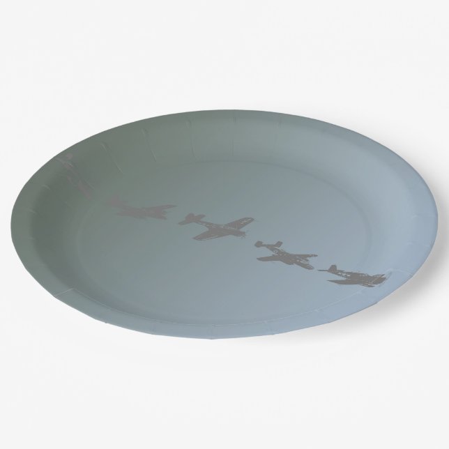 WWII Aircraft Paper Plates (Angled)