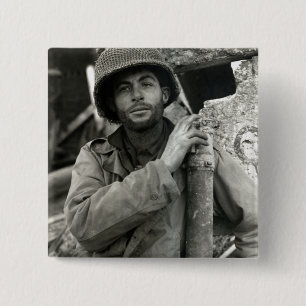 WWII American Soldier in Hurtgen Forest Pinback Button