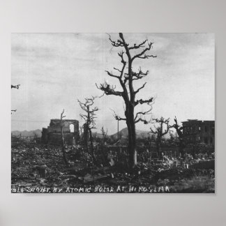 WWII Atomic Bomb Photo of Hiroshima Poster