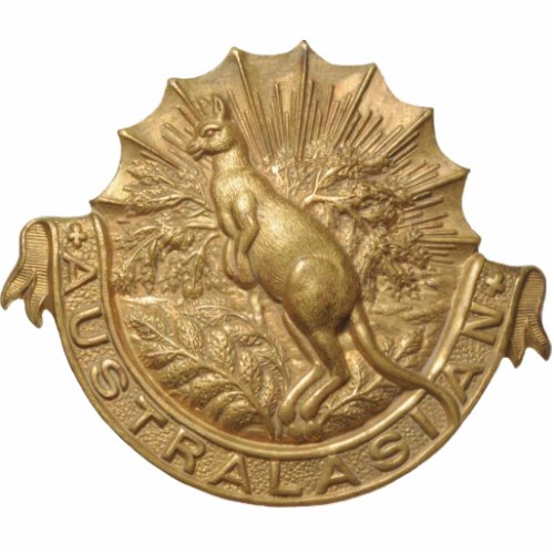 WWII Australian Skippy Hat Badge Pin Statuette