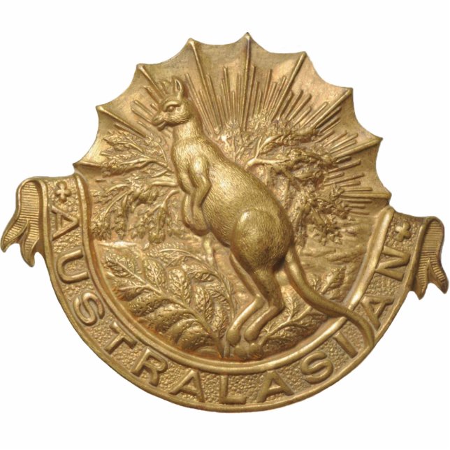 WWII Australian Skippy Hat Badge Pin Statuette (Front)