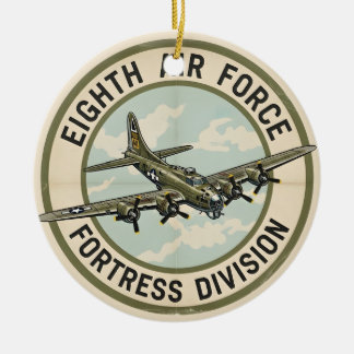 WWII B-17 Eighth Air Force Fortress Division Ceramic Ornament