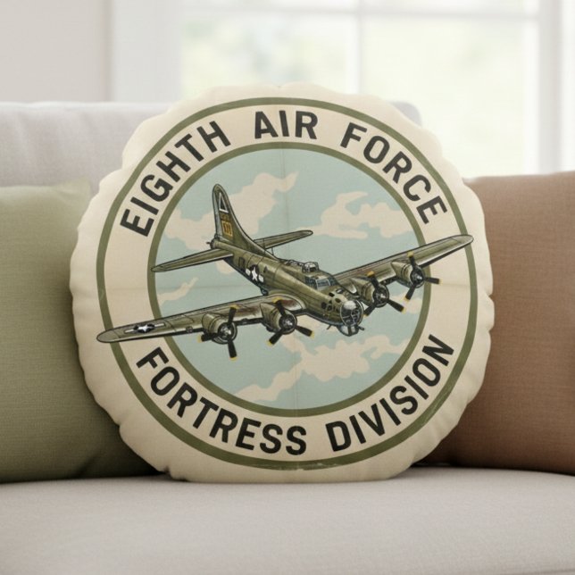 WWII B-17 Eighth Air Force Fortress Division Round Pillow (Creator Uploaded)