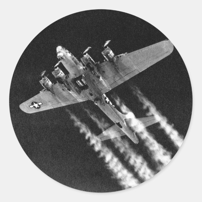 WWII B 17 in Flight Sticker