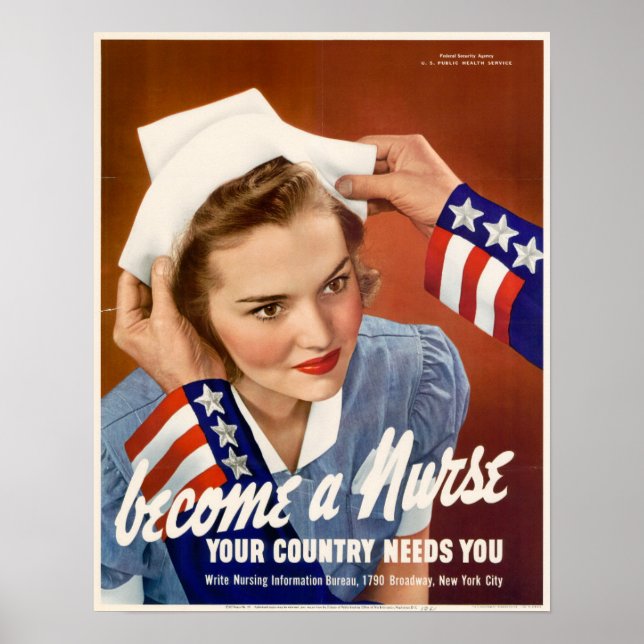 WWII Become a Nurse Poster (Front)
