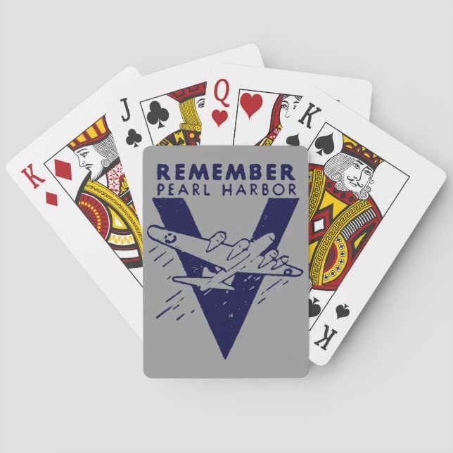 WWII Blue Remember Pearl Harbor Poker Cards (Back)