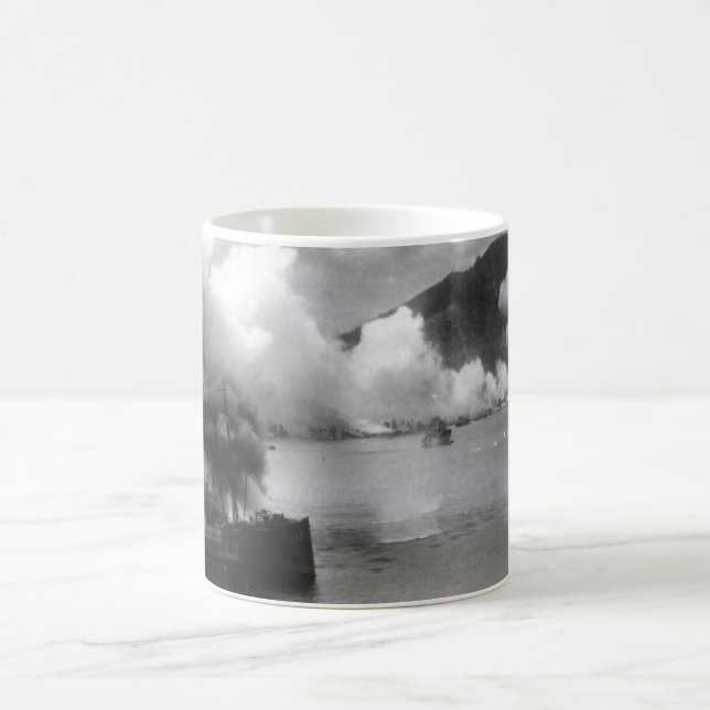 WWII Bomb Run in Rabual Coffee Mug (Center)