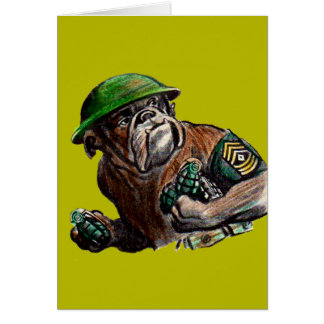 WWII bulldog dog soldier Sgt. Rover Cards