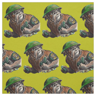 WWII bulldog dog soldier Sgt. Rover Fabric