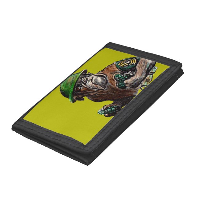 WWII bulldog dog soldier Sgt. Rover Tri-fold Wallet (Bottom)