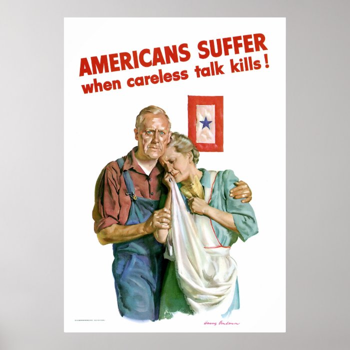 WWII Careless Talk Kills Poster