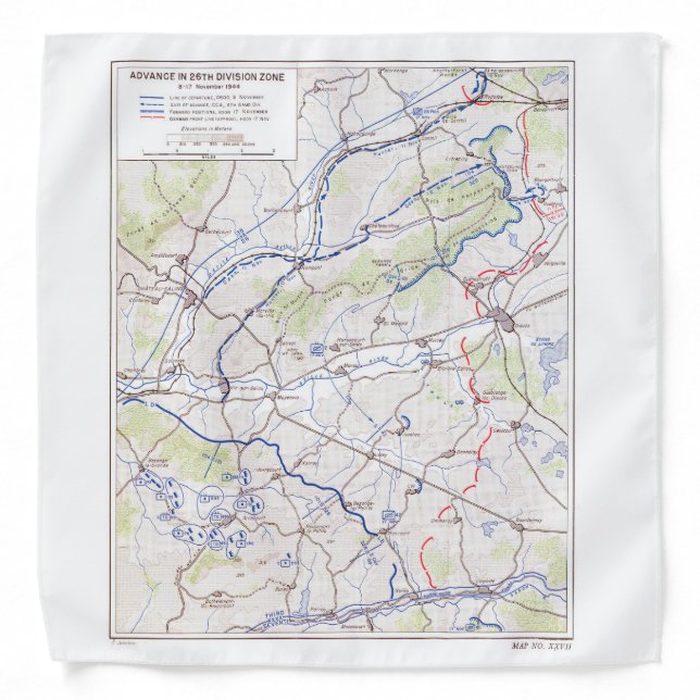 WWII commando/OSS escape silk map Bandana (Front)