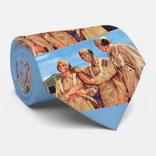 WWII flyboys print Neck Tie