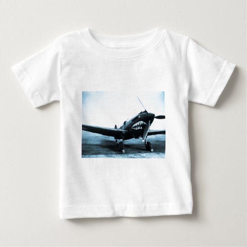 WWII Flying Tigers Curtiss P_40 Fighter Plane Baby T_Shirt
